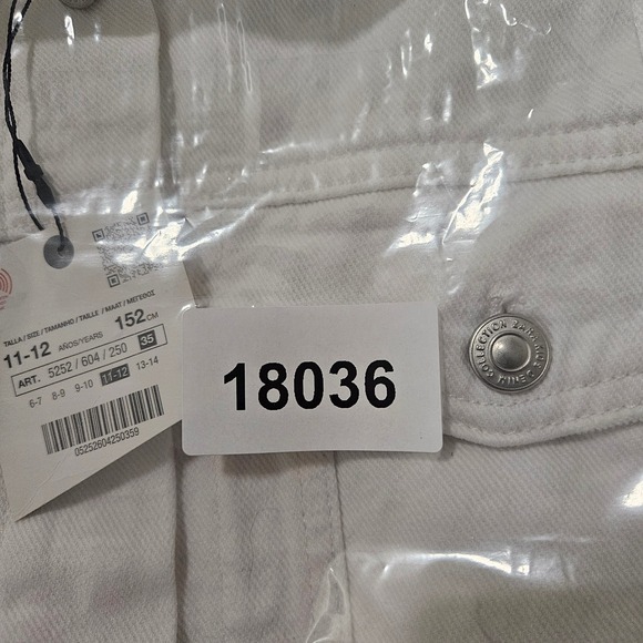 NEW ZARA White Denim Jacket Kids Size 11 12 Years CM 152 Button Front Collared - Picture 10 of 10